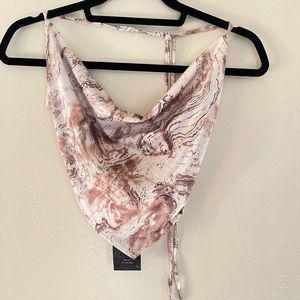 White halter top, crop top, white halter top, brown halter top, silky top